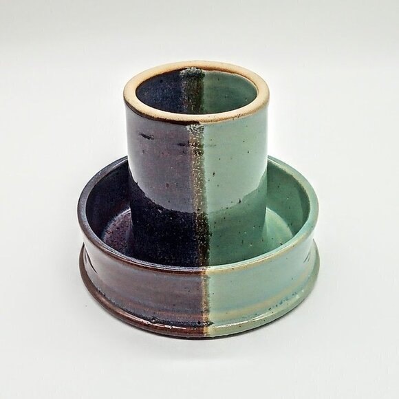 Two-Tone Drip Glaze Studio Art Pottery - Picture 1 of 7